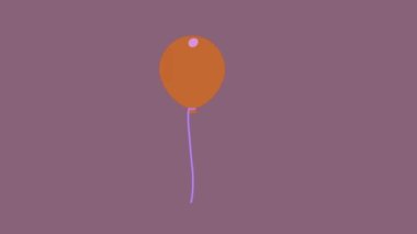 Renkli balonlar beyaz arka planda uçar. Çok renkli grup, kırmızı, yeşil, pembe, mor balonlar. Yüzen renkli balon. Parti, doğum günü, tatil, karnaval için. Çizgi film videosu