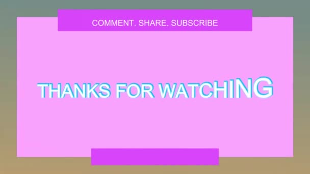 Animation Thanks Watching Animated Motion Graphics Transparent Background Thank You — Stock Video