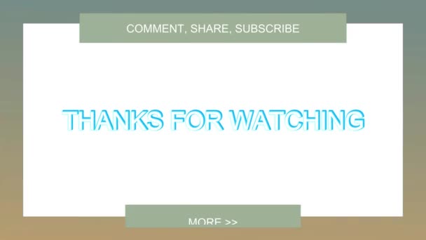 Animação Obrigado Por Assistir Gráficos Movimento Animado Fundo Transparente Obrigado — Vídeo de Stock