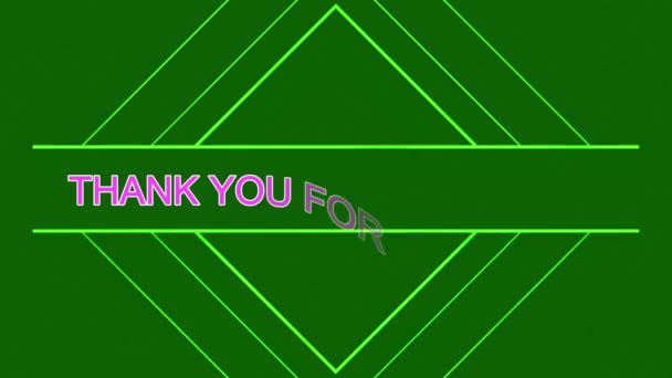Animation Thanks Watching Animated Motion Graphics Transparent Background Thank You — Stock Video