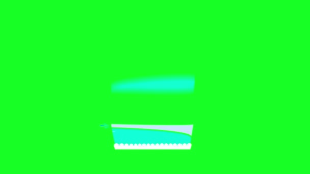 Анімація Тортів День Народження Торт Анімація Зелений Фон Екрану Днем — стокове відео