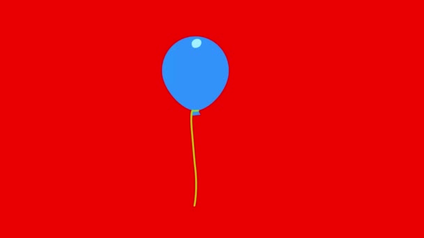 Kolorowe Balony Latają Animacją Białym Tle Grupa Wielobarwna Czerwone Zielone — Wideo stockowe