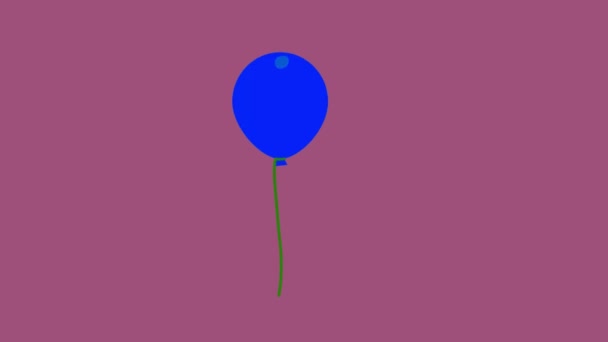 Farverige Balloner Flyver Animation Hvid Baggrund Multifarve Gruppe Rød Grøn – Stock-video