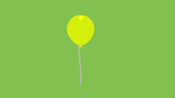 Барвисті Кульки Літають Анімацією Білому Тлі Багатобарвна Група Червоні Зелені — стокове відео