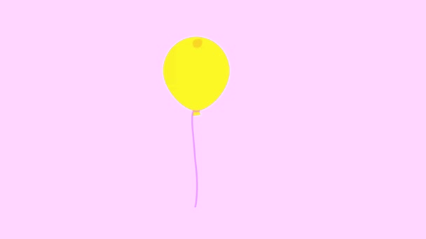 色彩斑斓的气球在白色的背景上飘扬动漫 多颜色群体 粉红色 紫色狒狒 五彩缤纷的气球浮上来了 狂欢节 卡通录像 — 图库视频影像