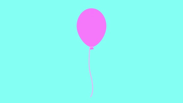 カラフルな風船は白い背景にアニメーションを飛ばします 多色グループ ピンク 紫色のバルーン カラフルなボールが浮かび上がります パーティー 誕生日 カーニバル カートゥーン ビデオ — ストック動画