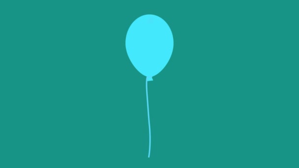 Färgglada Ballonger Flyga Animation Vit Bakgrund Flerfärgad Grupp Röd Grön — Stockvideo