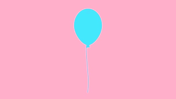 Kleurrijke Ballonnen Vliegen Animatie Witte Achtergrond Meerkleurige Groep Rood Groen — Stockvideo