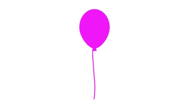 カラフルな風船は白い背景にアニメーションを飛ばします 多色グループ ピンク 紫色のバルーン カラフルなボールが浮かび上がります パーティー 誕生日 カーニバル カートゥーン ビデオ — ストック動画