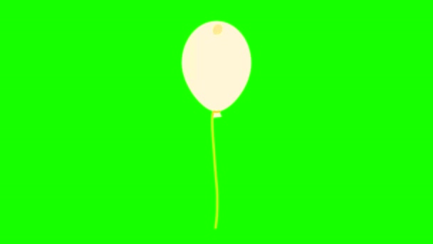 Kolorowe Balony Latają Animacją Białym Tle Grupa Wielobarwna Czerwone Zielone — Wideo stockowe
