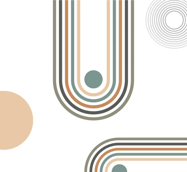 Yüzyılın ortalarında, geometrik denge şekilleriyle birlikte soyut, çağdaş arka plan tasarımı. İzler, kapaklar, duvar kağıtları, duvar resimleri için soyut sanat tasarımı. Boho tarzı