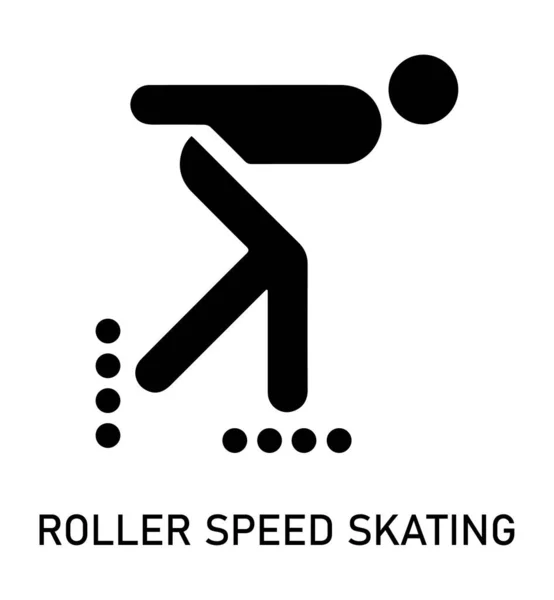 スピードスケート 冬のゲームとスポーツ ベクトルピクトグラムとアイコン — ストックベクタ
