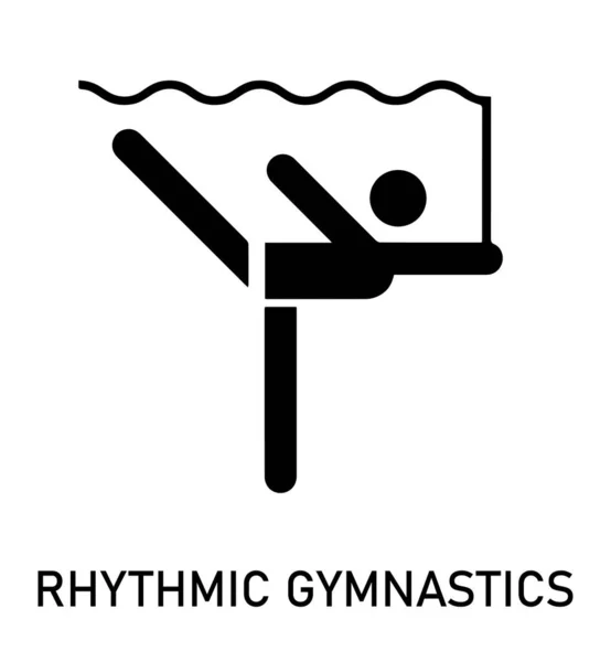 夏季体育偶像 矢量在白色背景上孤立的象形文字与运动学科的名称 游戏和体育 体操节拍 — 图库矢量图片