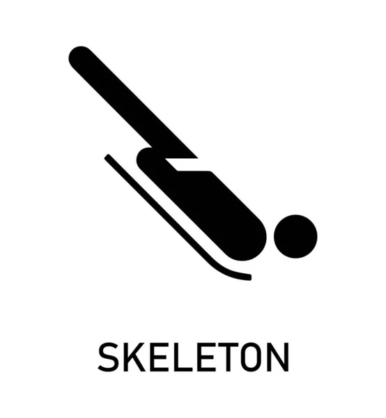 Skelett Winterspiele Und Sport Vektor Piktogramme Und Symbol — Stockvektor