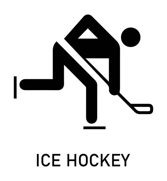 Icono Hockey Sobre Hielo Etiqueta Insignia Plantilla Logotipo Palos Hockey — Archivo Imágenes Vectoriales