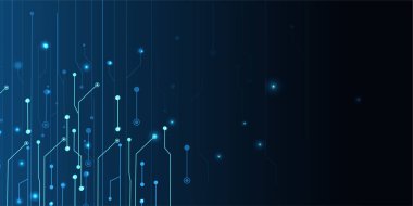 Soyut yapı devre bilgisayar teknolojisi iş geçmişi. Vektör mavi arkaplan.