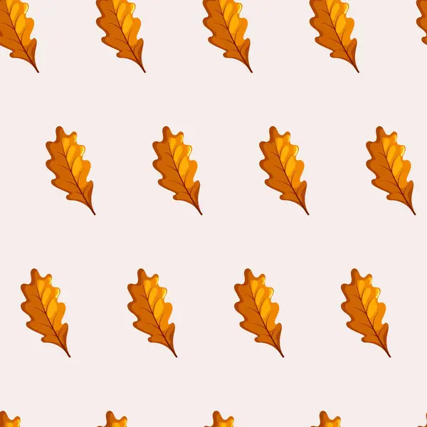 Meşe yapraklarıyla kusursuz desen. Hediye kağıdı, duvar kağıdı, web sayfası arkaplanı, tebrik kartları, tekstil için yüzey tasarımı.