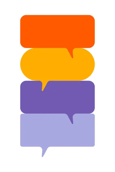 Diyalog kutularının farklı varyantları. Vektör düz çizimler. Konuşma, diyalog, beyaz arkaplan üzerine dekorasyon için pastel renk karalama koleksiyonu.