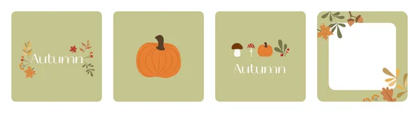 Jesienny Nastrój Pozdrowienia Kartki Szablon Plakatu Minimalistyczna Pocztówka Natura Liście Ilustracje Stockowe bez tantiem