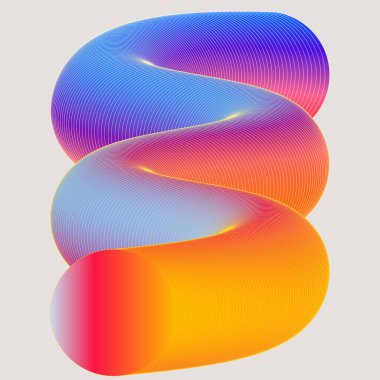 Renkli Gradyan ile dalgalı şekil. Vektör çizimi. Beyaz arkaplan