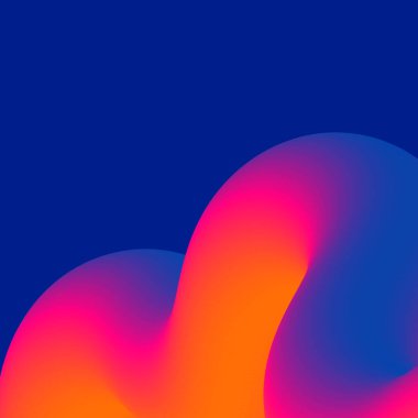 Renkli Gradyan ile dalgalı şekil. Vektör çizimi. Soyut arkaplan. Renkli afiş. Mavi arkaplan