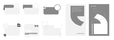 Düzenlenebilir en küçük kare pankart şablonu seti. Gri arka plan rengi. Sosyal medya paylaşımı ve internet reklamları için uygun. Alıntı çerçevesi