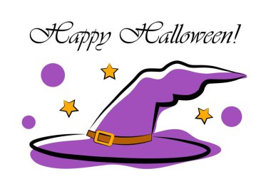 Beyaz arka planda cadıların şapkası. Vektör illüstrasyonu