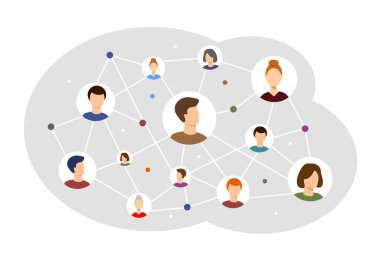 Sosyal ağlar. Vektör çizim