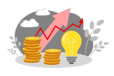 Elektrik fiyatlarında artış. Vektör illüstrasyonu