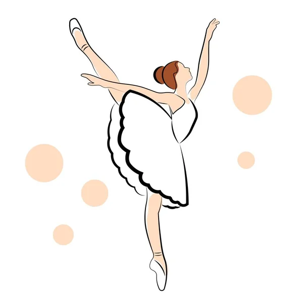 Балерина Белом Фоне Векторная Иллюстрация — стоковый вектор
