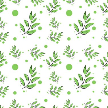 Yeşil yapraklı pürüzsüz doku. Vektör illüstrasyonu