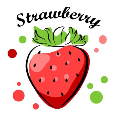 Çilek beyaz zemin üzerinde. Vektör çizim