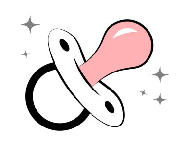 Beyaz arka planda emzik. Karalama. Vektör illüstrasyonu