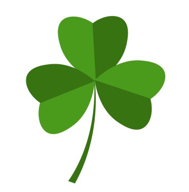 Beyaz arka planda yonca yaprağı. Vektör illüstrasyonu