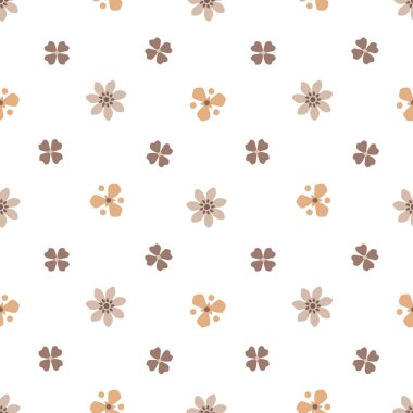 Beyaz arka planda bej rengi olan kusursuz desen. Vektör illüstrasyonu