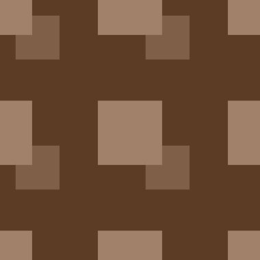 Kahverengi arka planda kareleri olan kusursuz geometrik desenler. Vektör illüstrasyonu