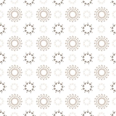 Beyaz arka planda daireler çizen kusursuz bir desen. Vektör illüstrasyonu