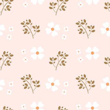 Pembe arka planda eski renkleri olan kusursuz bir desen. Vektör illüstrasyonu