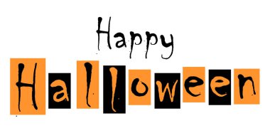 Mutlu Cadılar Bayramı mesajları. Mektup, tebrik kartı, afiş. Vektör illüstrasyonu