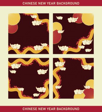 Dragon yıl arkaplan şablonu ayarlandı