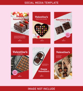 Sevgililer Günü için Chocolate Instagram tanıtım şablonu