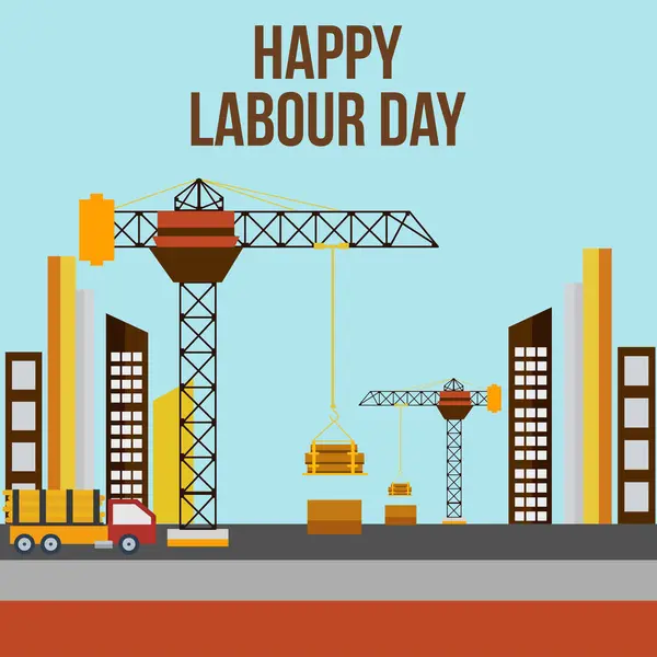 Stock vector Happy labor day, labor day, a poster for happy day on the street.