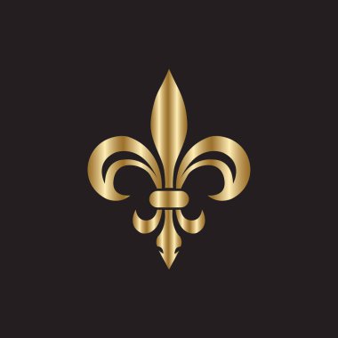 Altın zambak sembolü. Kraliyet zambağı sembolü. Ortaçağ Kraliyet Fleur-de-lis sembolü