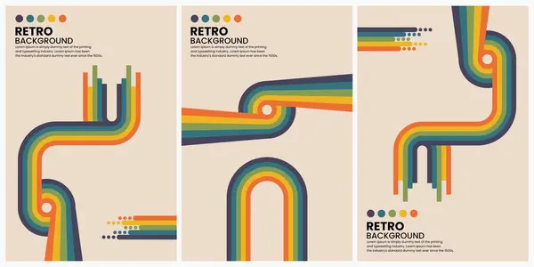 Retro vintage pankart seti, vektör tasarım şablonları