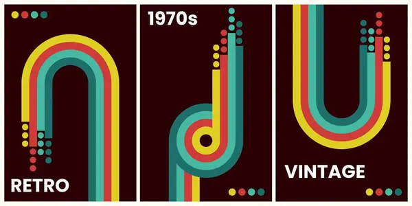 Vintage Retro Hintergrund Mit Geometrischen Figuren Und Elementen — Stockvektor
