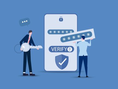 Akıllı telefon ekranındaki mobil uygulama için dijital ödeme aktarımında güvenli işlem için OTP Bir kerelik parola 2-Adım Doğrulama Vektörü ilülasyonu.