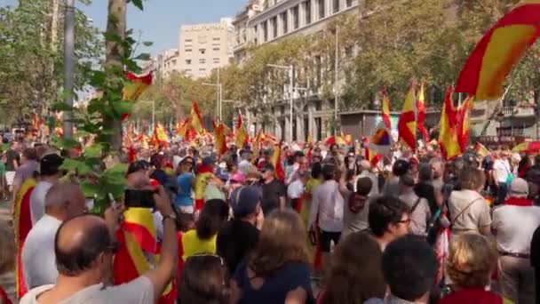 西班牙巴塞罗那 2023年10月8日示威 不在游牧民族中 Amnista Autodeterminacin 在目前与独立牙医进行的谈判中表示反对大赦和自决 — 图库视频影像