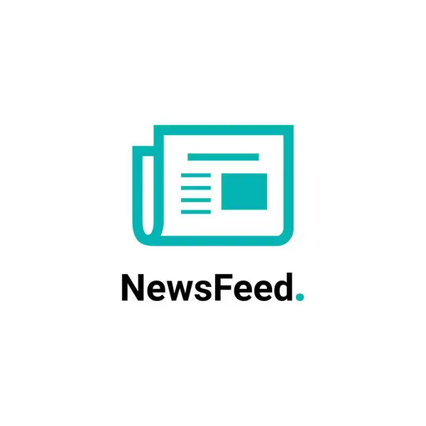 News Feed Concepto Logotipo Del Periódico Para Empresa — Vector de stock