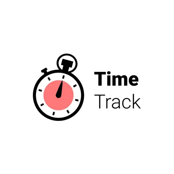 Pista Tiempo Con Concepto Logotipo Ilustración Cronómetro — Archivo Imágenes Vectoriales