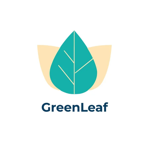 Greenleaf Hoja Plantilla Logotipo Ecológico Aislado — Vector de stock